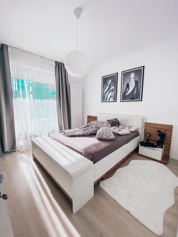 BFSummer Banca tapitata cu piele ecologica Livorno 65 Oak / White, l165xA35xH53 cm