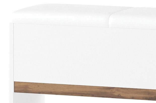 BFSummer Banca tapitata cu piele ecologica Livorno 65 Oak / White, l165xA35xH53 cm