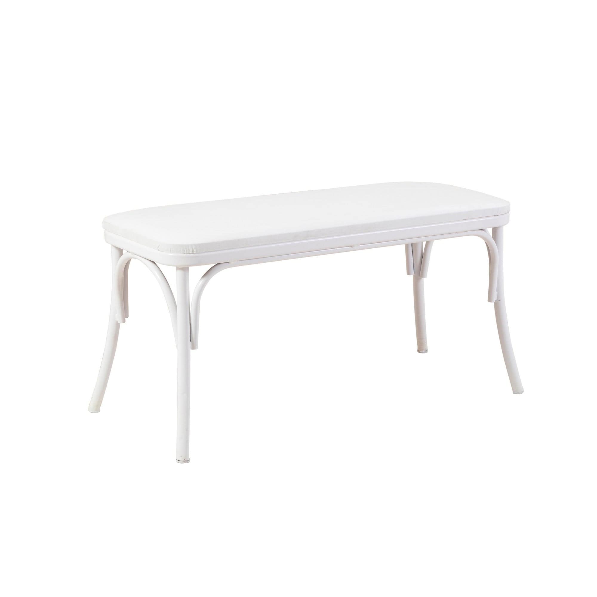 Banca tapitata cu piele ecologica si picioare metalice, Oliver Alb, l100xA41xH49 cm (1)