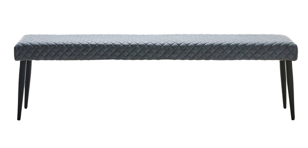 Unique Furniture A/S Banca tapitata cu piele ecologica si picioare metalice, Ottowa Gri / Negru, l160xA34xH46 cm