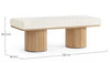 Banca tapitata cu stofa, Floriana Alb / Natural, l122xA46xH42,5 cm (7)