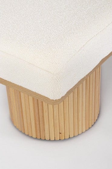 Banca tapitata cu stofa, Floriana Alb / Natural, l122xA46xH42,5 cm (10)