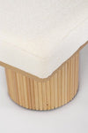 Banca tapitata cu stofa, Floriana Alb / Natural, l122xA46xH42,5 cm (10)