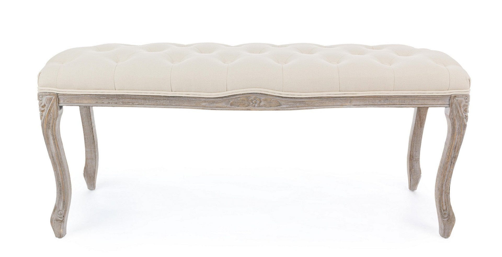 Banca tapitata cu stofa, Mathilde Natural, l110xA36xH47 cm (2)