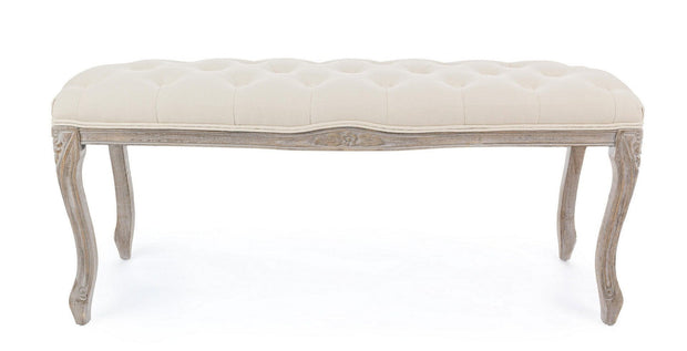 Banca tapitata cu stofa, Mathilde Natural, l110xA36xH47 cm (2)