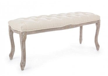 Banca tapitata cu stofa, Mathilde Natural, l110xA36xH47 cm (4)