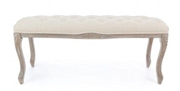 Banca tapitata cu stofa, Mathilde Natural, l110xA36xH47 cm (6)