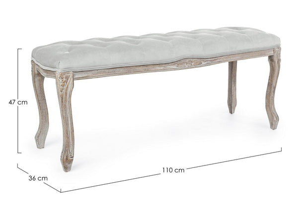 Banca tapitata cu stofa, Mathilde Velvet Gri, l110xA36xH47 cm (1)