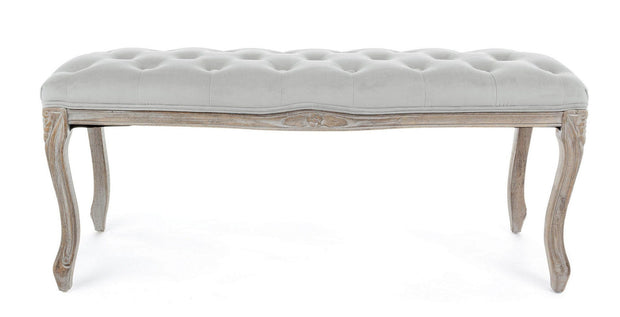 Banca tapitata cu stofa, Mathilde Velvet Gri, l110xA36xH47 cm (2)