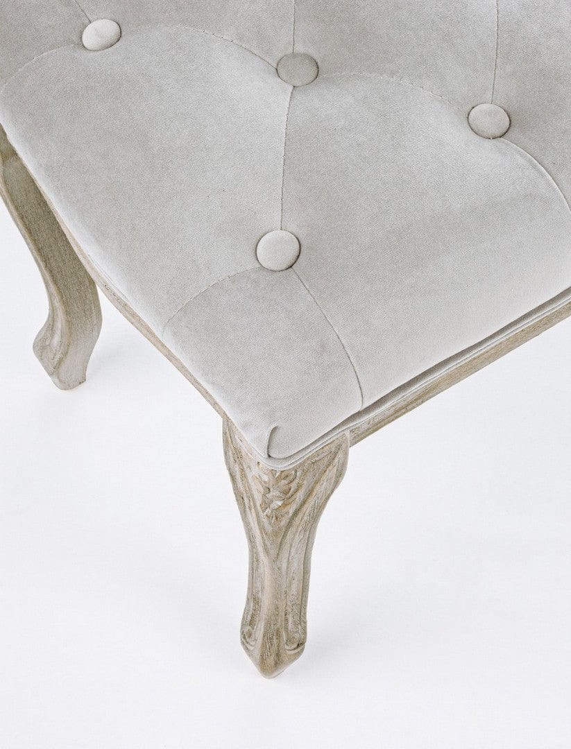 Banca tapitata cu stofa, Mathilde Velvet Gri, l110xA36xH47 cm (3)