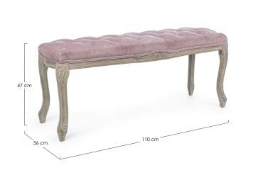 Banca tapitata cu stofa, Mathilde Velvet Lila, l110xA36xH47 cm (5)