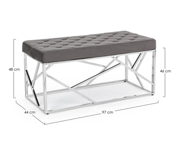 Banca tapitata cu stofa, Rayan Gri, l97xA44xH46 cm (1)