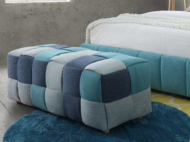 Banca tapitata cu stofa Santiago Dark Blue, l129xA52,5xH48 cm (1)