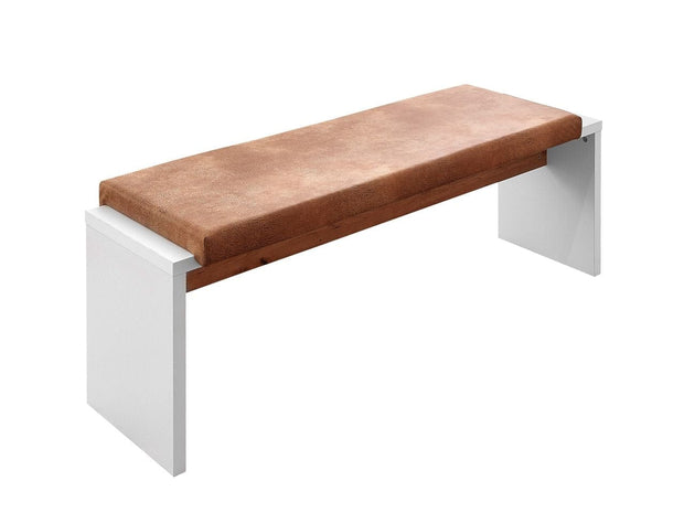 Innostyle Banca tapitata cu stofa Selina Alb / Caramel, l130xA40xH49 cm