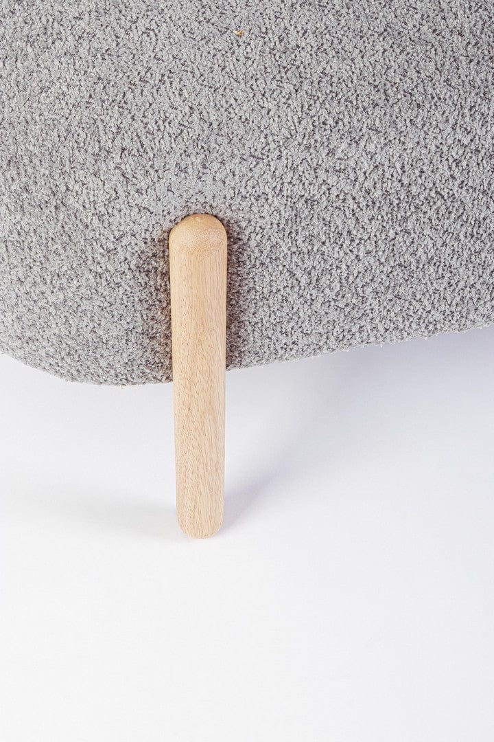 Banca tapitata cu stofa si picioare din lemn, Dayla Gri Deschis, l108xA41,5xH48 cm (3)