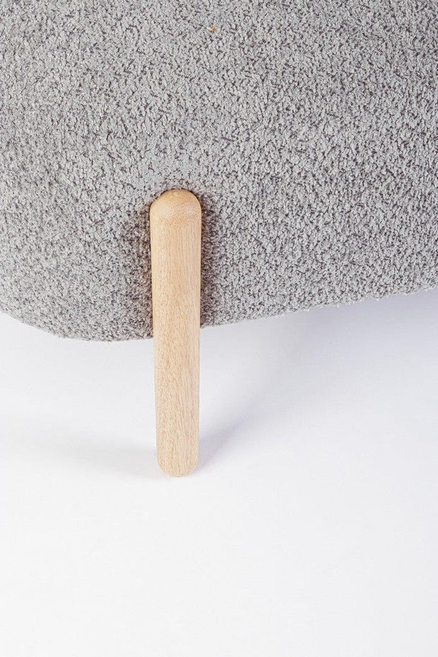 Banca tapitata cu stofa si picioare din lemn, Dayla Gri Deschis, l108xA41,5xH48 cm (3)