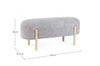 Banca tapitata cu stofa si picioare din lemn, Dayla Gri Deschis, l108xA41,5xH48 cm (6)