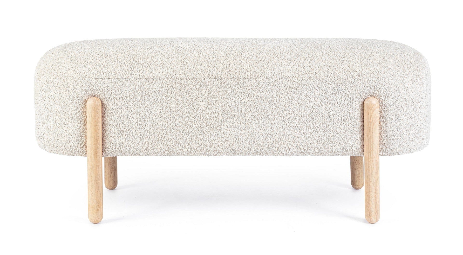 Banca tapitata cu stofa si picioare din lemn, Dayla Natural, l108xA41,5xH48 cm (2)