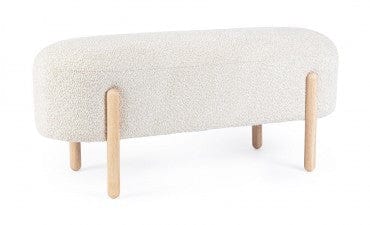 Banca tapitata cu stofa si picioare din lemn, Dayla Natural, l108xA41,5xH48 cm (5)
