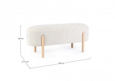 Banca tapitata cu stofa si picioare din lemn, Dayla Natural, l108xA41,5xH48 cm (6)