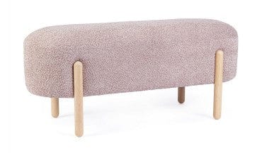 Banca tapitata cu stofa si picioare din lemn, Dayla Roz Antic, l108xA41,5xH48 cm (5)