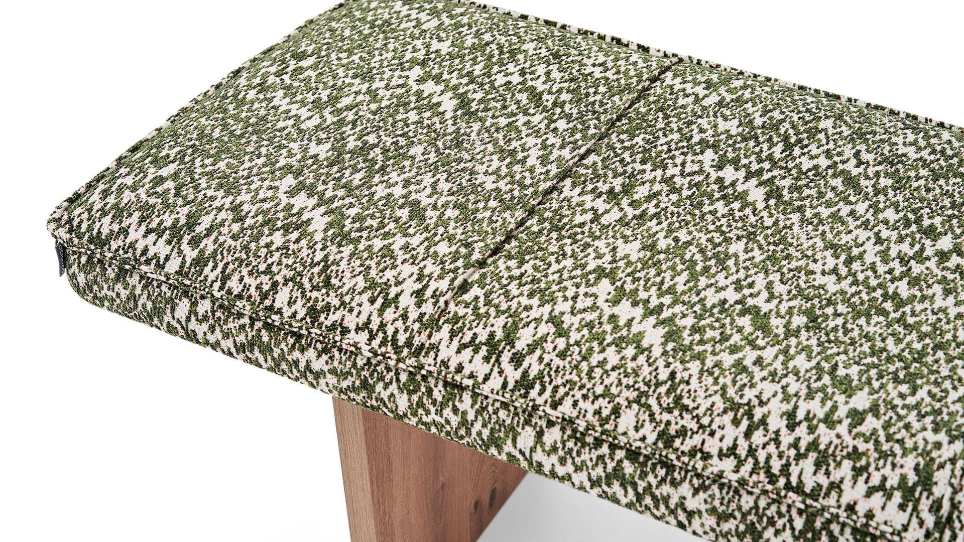 Dogtas Banca tapitata cu stofa si picioare din lemn, Solid Verde / Natural, l132xA46,5XH43 cm