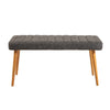 Banca tapitata cu stofa si picioare din lemn, Stormi Antracit / Natural, l100xA39xH48 cm (1)