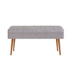 Banca tapitata cu stofa si picioare din lemn, Vina 0701 Velvet Gri / Natural, l110xA40xH50 cm (1)
