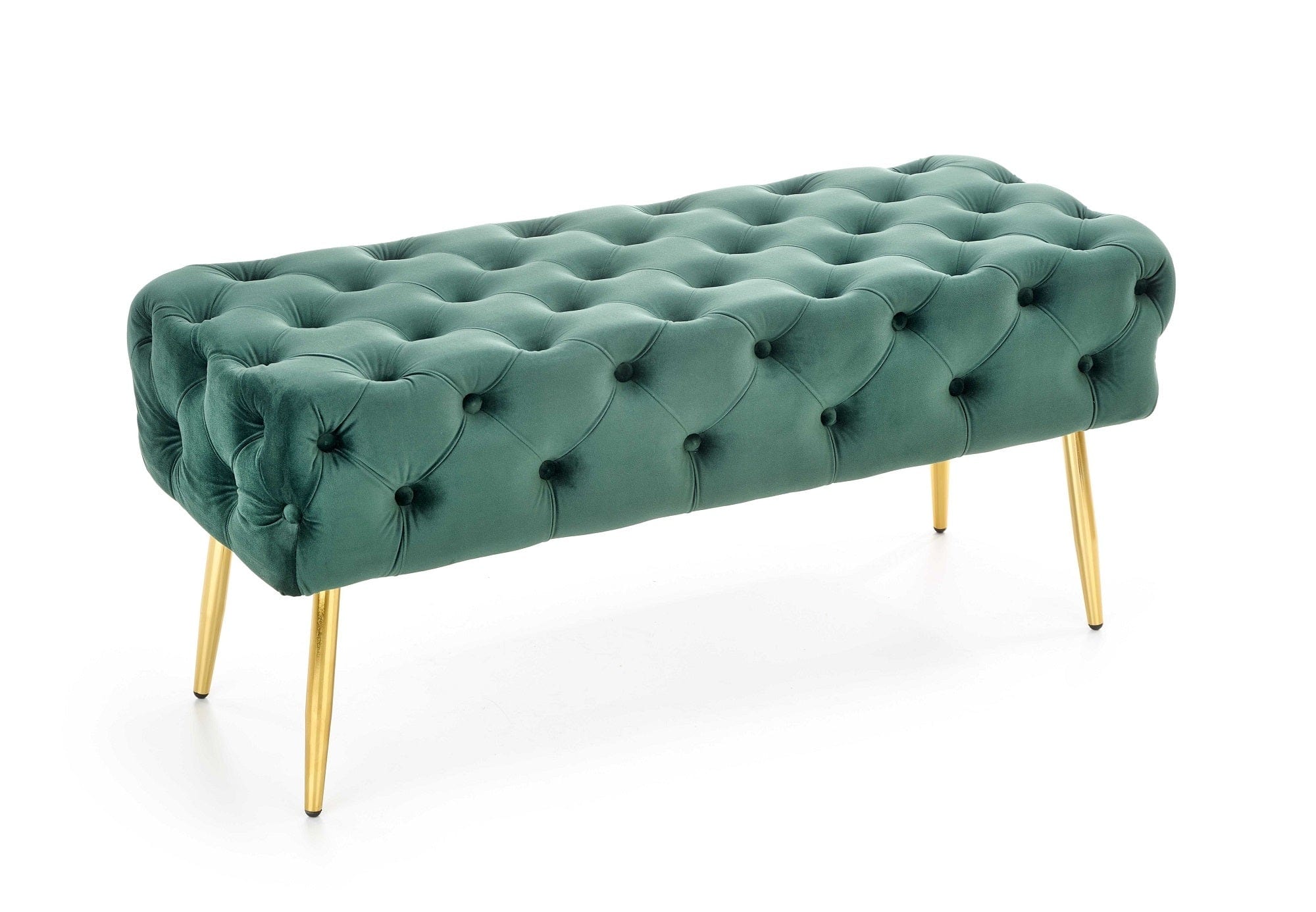 Halmar Banca tapitata cu stofa si picioare metalice Athena Velvet Verde / Auriu, l100xA45xH40 cm