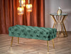 Halmar Banca tapitata cu stofa si picioare metalice Athena Velvet Verde / Auriu, l100xA45xH40 cm
