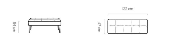 Wersal Banca tapitata cu stofa si picioare metalice, Bancos, l133xA47xH54 cm
