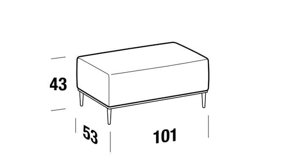 LeComfort Banca tapitata cu stofa si picioare metalice Elinis, l101xA53xH43 cm