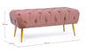 Banca tapitata cu stofa si picioare metalice, Giacinta Velvet Roz, l103xA46xH40 cm (1)