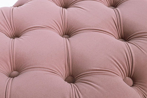 Banca tapitata cu stofa si picioare metalice, Giacinta Velvet Roz, l103xA46xH40 cm (6)