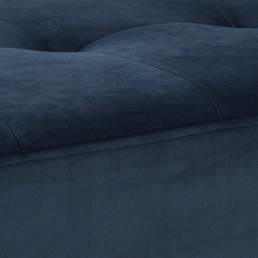 Actona Banca tapitata cu stofa si picioare metalice Glory Velvet Albastru inchis / Negru, l95xA38xH45 cm