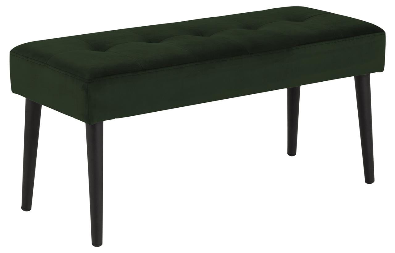 Actona Banca tapitata cu stofa si picioare metalice Glory Velvet Verde / Negru, l95xA38xH45 cm