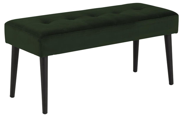 Actona Banca tapitata cu stofa si picioare metalice Glory Velvet Verde / Negru, l95xA38xH45 cm