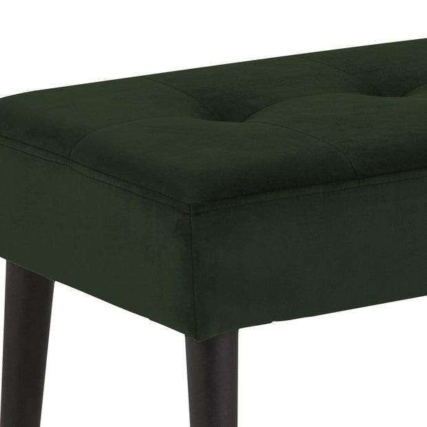 Actona Banca tapitata cu stofa si picioare metalice Glory Velvet Verde / Negru, l95xA38xH45 cm