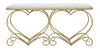 Banca tapitata cu stofa si picioare metalice Heart Velvet Crem / Auriu, l105xA37,5xH51,5 cm