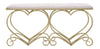 Banca tapitata cu stofa si picioare metalice Heart Velvet Roz / Auriu, l105xA37,5xH51,5 cm