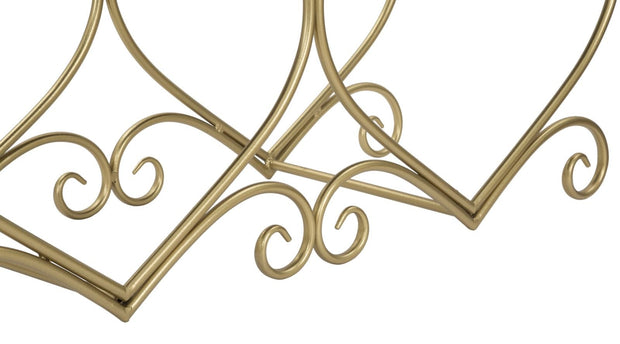 Banca tapitata cu stofa si picioare metalice Heart Velvet Roz / Auriu, l105xA37,5xH51,5 cm (7)