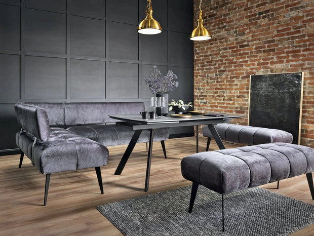 Wersal Banca tapitata cu stofa si picioare metalice, Milos, l133xA47xH54 cm