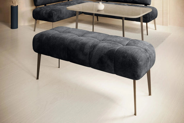 Wersal Banca tapitata cu stofa si picioare metalice, Milos, l133xA47xH54 cm