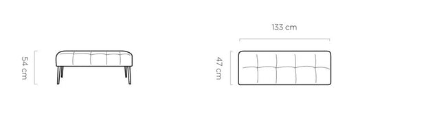Wersal Banca tapitata cu stofa si picioare metalice, Milos, l133xA47xH54 cm