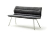 BFSummer Banca tapitata cu stofa si picioare metalice, Orlando Antracit / Crom, l175xA68xH86 cm