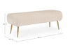 Banca tapitata cu stofa si picioare metalice, Selena Crem, l129xA45,5xH48 cm (1)