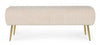 Banca tapitata cu stofa si picioare metalice, Selena Crem, l129xA45,5xH48 cm (7)