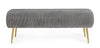 Banca tapitata cu stofa si picioare metalice, Selena Gri, l129xA45,5xH48 cm (2)