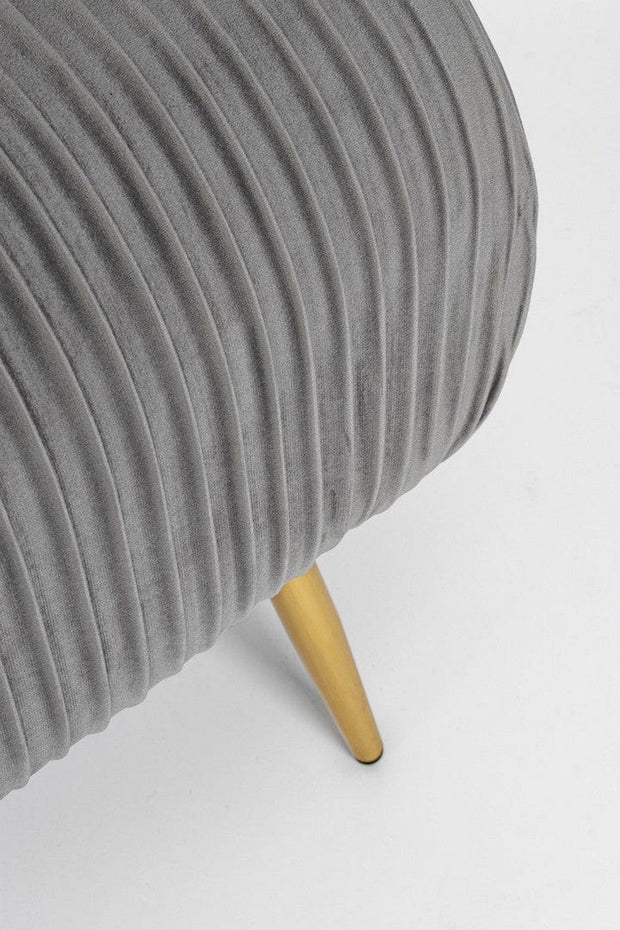 Banca tapitata cu stofa si picioare metalice, Selena Gri, l129xA45,5xH48 cm (4)