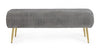 Banca tapitata cu stofa si picioare metalice, Selena Gri, l129xA45,5xH48 cm (7)
